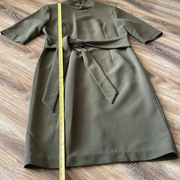 Toccin NY Tie Waist Mock Neck Sheath Dress - Picture 5 of 13